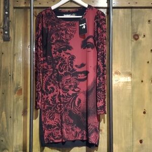 DESIGUAL DRESS SIZE MEDIUM NWT BODYCON MINI LONG SLEEVE Marilyn Monroe